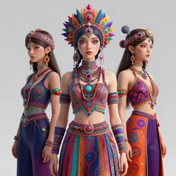 three dimensional absurdly beautiful, fashionable futuristic young woman, psychedellic, ayahausca, tryptamine, hyperdetailed illustration by irakli nadar and alexandre ferra, intricate linework, unreal engine 5 highly rendered, global illumination, radiant light, detailed and intricate environment