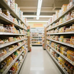 distorted grocery store, wavy walls
