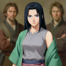 tsunade from naruto, green haori, sleeveless grey blouse, highly detailed painting by gaston bussiere, craig mullins, j. c. leyendecker 8 k