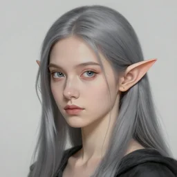 portrait painting of a witch elf with long grey hair, sharp focus, award - winning, trending on artstation, masterpiece, highly detailed, intricate. art by seb mckinnon