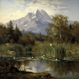 Lily pond in the mountains by Albert Bierstadt