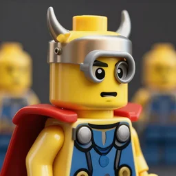 lego minionic thor, profile picture, by goro fujita by filip hodas and beeple, realism, sharp details, cinematic, highly detailed, digital, 3 d, realistic colors