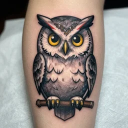 an owl tattoo, anime style, final fantasy 1 4, ffxiv