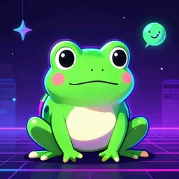 a frog synthwave neon wallpaper