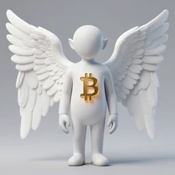 bitcoin satan with white angel wings by beeple