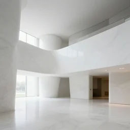 smooth white marble interior design, architectural photograph by louis kahn and moshe safdie