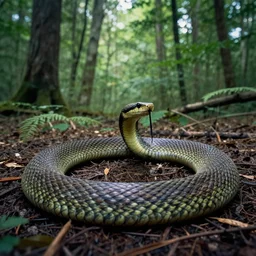snake eye view of a forest
