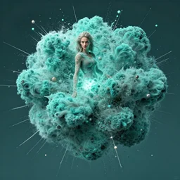 explosion of creativity, fantastic, artstation, martina fackova, teal palette, ultrarealistic, immaculate detail, 8 k w 1 2 8 8