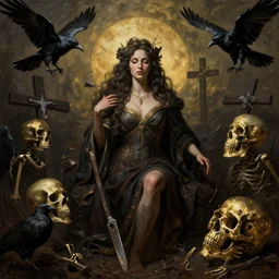biden in dante's inferno painting, crows, skeletons, crosses, dark beauty, rotten gold, perfect faces, extremely detailed, cinema 4 d, unreal engine.