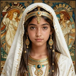 willow smith ancient libyan young girl, intricate, highly detailed, white cloth, artstation, digital illustration, orientalism, bouguereau, mucha, ruan jia