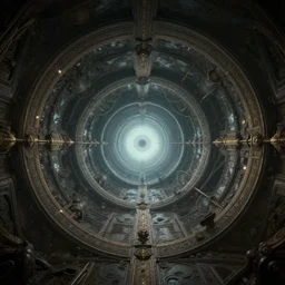 time travel portal, fantasy concept art, hyper realistic illustration, symetrical complex fine detail, breathtaking composition, 8 k, sinister, artstation, unreal engine,