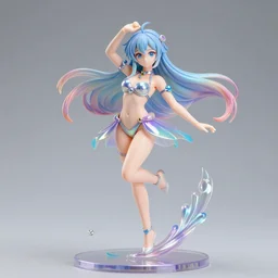 james jean isolated vinyl pvc figure voluptuous magical girl character design, figure photography, dynamic pose, holographic undertones, motion shapes color design, glitter accents on figure, anime stylized, sharp focus, accurate fictional proportions, high delicate defined details, ethereal lighting
