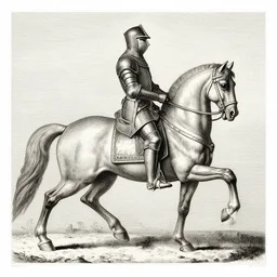 a knight on a horse, engraving drawing, 1 6 0 0 s