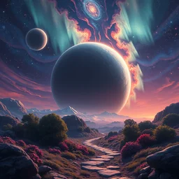 exoplanet planet alien flore sky mass effect andromeda krogan nebula aurora wallpaper 3 d pixar disney digital cgi rtx hdr painting bioluminance alena aenami artworks in 4 kby loish beeple, by thomas kinkade 2 2 2 2