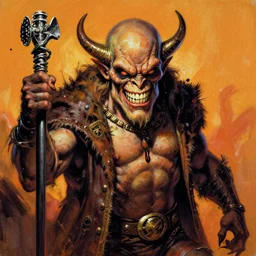 grinning grimpunk vile reprobate portrait portrait Cyclops Cyclops Cyclops Polyphemus Ogre with tombow frank frazetta alexandre briclot Dave Dorman splatterpaint