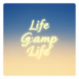 new glowing camp life album cover, film, gradient