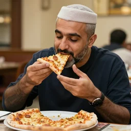 Ismail sabri eating pizza