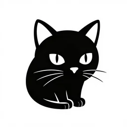 black and white vector cat logo