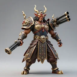 rakshasa Korean with a multi-barrel gun.