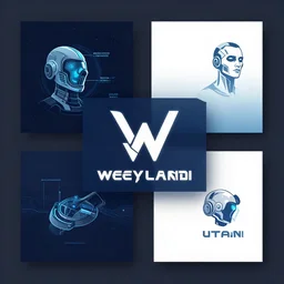 vector logo branding identity science fiction weyland utani, futuristic corporate science fiction branding