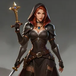 female rogue, herald ortega style , digital art, trending on artstation