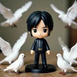 john lennon! as nendoroid and white pigeons of peace, kodak film
