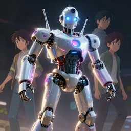 dynamism of a 1 9 5 0 s style robot with sporty details and glowing eyes, behance hd by jesper ejsing, by rhads, makoto shinkai and lois van baarle, ilya kuvshinov, rossdraws global illumination ray tracing hdr radiating a glowing aura