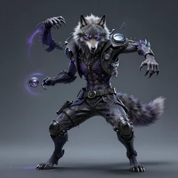 a portrait of a evil wolf dancing techno - style, cyberpunk concept art, trending on artstation, highly detailed, intricate, sharp focus, digital art, 8 k