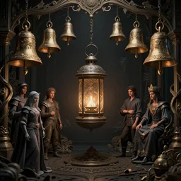 hermit of silence, lantern, fractal bells, rule of thirds. intricate environment, art by victo ngai, rossdraws, thomas kinkade, krenz cushart, ilya kuvshinov, peter mohrbacher, greg rutkowski, craig mullins. unreal engine 5, blender, octane, ray tracing, dramatic studio lighting, sharp focus, masterpiece, post processing