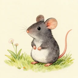 a little mouse in the style of rivuletpaper