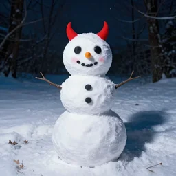 evil snowman, colorful, contrast, kim jung gi, greg rutkowski, zabrocki, karlkka, jayison devadas, trending on artstation, 8 k, ultra wide angle, pincushion lens effect