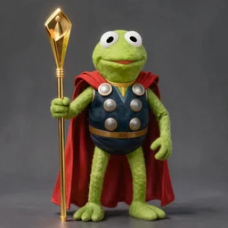 stunning award winning hyperrealistic hdr 8 k highly detailed digital painting, trending on artstation of beaker from the muppets as thor