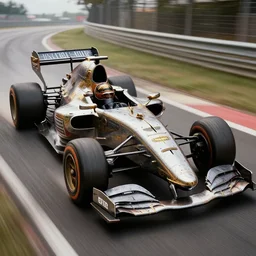 a steampunk formula one car