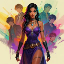 full figure female portrait, maya ali mage, gloomhaven, dynamic lighting, gaudy colors, octane render aesthetic, matte painting concept art, official fanart behance hd artstation by jesper ejsing, by rhads and makoto shinkai and lois van baarle and ilya kuvshinov and rossdraws