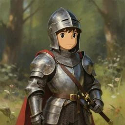 cute medieval crusader knight, natural lighting, path traced, highly detailed, high quality, digital painting, by don bluth and ross tran and studio ghibli and alphonse mucha, artgerm