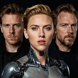headshot of scarlett johansson as the the female android in ex machina by william bouguereau and louis rhead