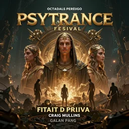 a flyer design for a psytrance festival with no text, powerful, cinematic, beautifully lit, by craig mullins, by galan pang, 3 d, trending on artstation, octane render, 8 k