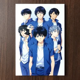 The Banana Blue Gang, anime poster printed, Artwork by Akihiko Yoshida, cinematic composition