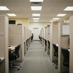a hallway of cubicles, craigslist photo
