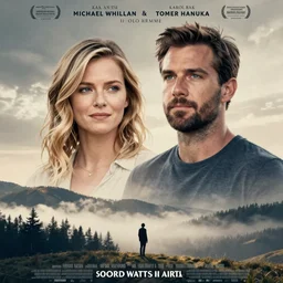 poster artwork by Michael Whelan and Tomer Hanuka, Karol Bak of Naomi Watts Jon Hamm husband & wife portrait, creepy smiles, from scene from Twin Peaks, clean, simple illustration, nostalgic, domestic, full of details