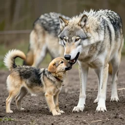 a dog mixed with a wolf