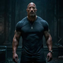 Dwayne Johnson in the Backrooms, found footage, eerie