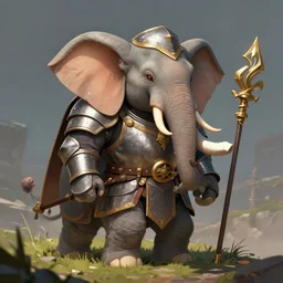 fantasy anthromorphic elephant knight