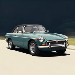 illustration of a vintage mgb