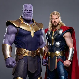 a corporate portrait of thanos and thor