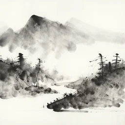 zen landcape ink