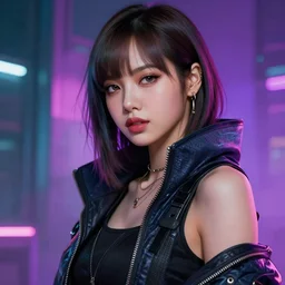 beautiful digital painting of lalisa with high detail, ( cyberpunk 2 0 7 7, bladerunner 2 0 4 9 ) 8 k, stunning detail, photo by artgerm, greg rutkowski and alphonse mucha, unreal engine 5, 4 k uhd