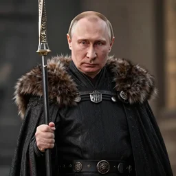 Vladimir Putin in the style of a king in Game of Thrones