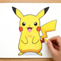 pikachu drawn by a 3 years old