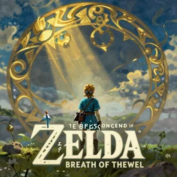 a painting of The Legend of Zelda: Breath of the wild by mucha